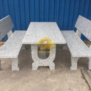 Bộ Bàn Ghế Đá Trắng Suối Lau