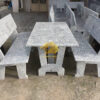 Bộ bàn ghế đá trắng suối lau nguồn từ mỏ đá Khánh Hoà