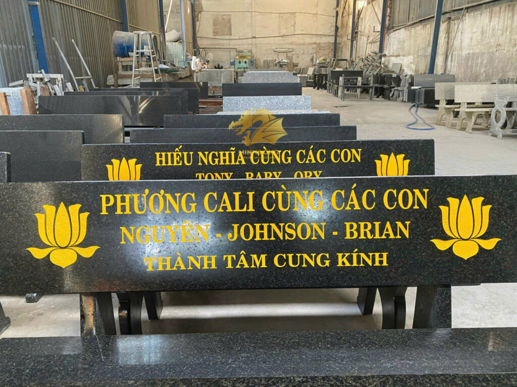 Ghế đá hoa cương tự nhiên Campuchia, in ấn theo yêu cầu