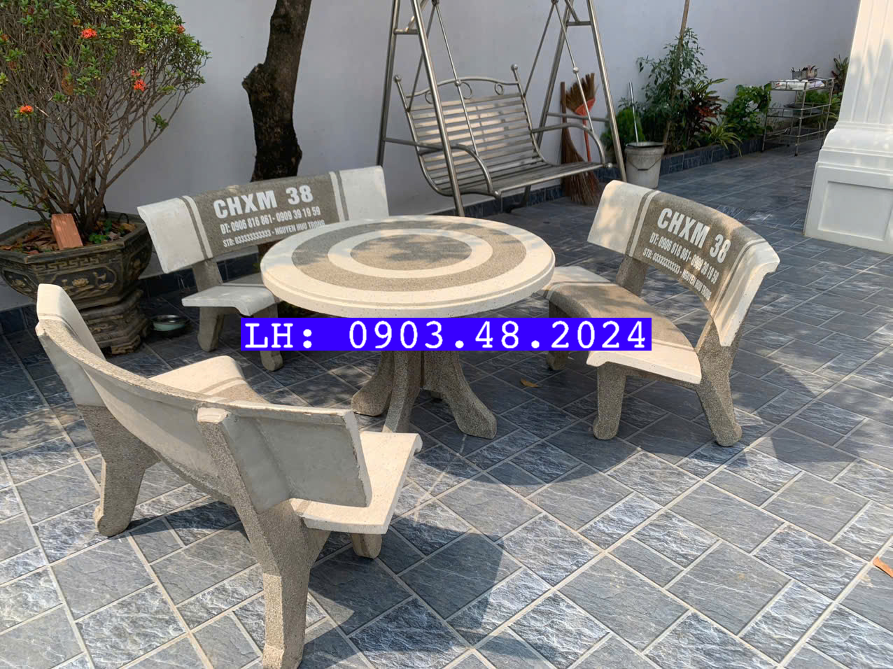 Bàn Ghế Đá Tại Hóc Môn - Minh Long, In Logo, Giao Hàng Toàn Quốc