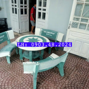 Bộ Bàn Ghế Đá Ngôi Sao Hai Màu Trắng Xanh Minh Long – Lựa Chọn Hoàn Hảo Cho Không Gian Ngoại Thất