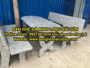 Bán bàn ghế đá tại Bình Chánh, mẫu ghế đá trắng suối lau